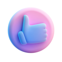 Creative design of a like button in pastel colors png