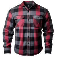 Stylish flannel shirt in bold checkered pattern png