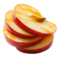 Slices of red apple arranged in an artistic manner png