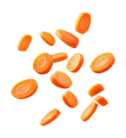 Carrot slices float, vibrant display png