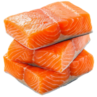 Fresh salmon fillets stacked for meal preparation png