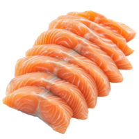 Neatly arranged fresh salmon fillets png