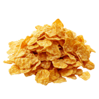 Delicious golden corn flakes in a neat pile png