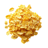 Corn flakes pile ready for breakfast enjoyment png