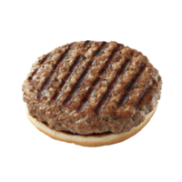 Grilled burger patty on a hamburger bun png