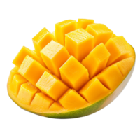 Freshly cut mango served in vibrant presentation png