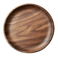Elegant wooden plate with natural grain pattern png