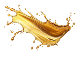 Golden splash forms dynamic abstract shape png
