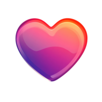 Colorful heart design with gradient effect png