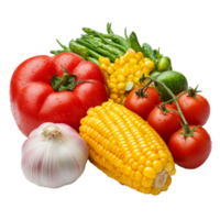 Fresh colorful vegetables arranged on a table png