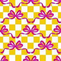 Colorful Repetitive Pattern With Bows and Checkered Design vector