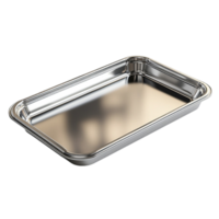 Sleek Metal Tray for Serving on White Background png