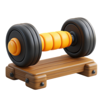 3D Exercise Dumbbell on Stand Transparent Background png