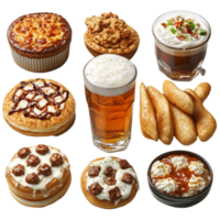 3D Fast Food Burger with Beverage Isolated png