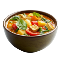 Nutritious Soup with Meat and Vegetables in a Bowl, Isolated png
