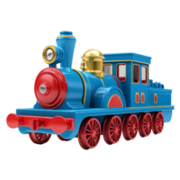 Blue and Red Train on Transparent Background png