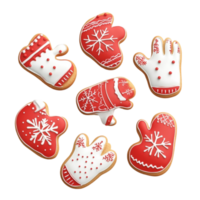Festive Cookies with Red and White Icing, Isolated on Whit png