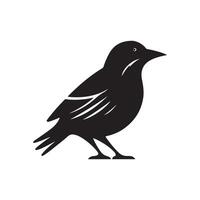 Black silhouette of a bird art illustration. vector