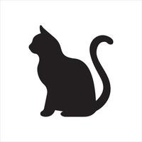 A cat silhouette style with white background vector