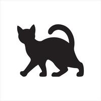 The image is a silhouette of a cat. vector
