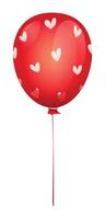Red balloon with heart patterns. cartoon illustration vector