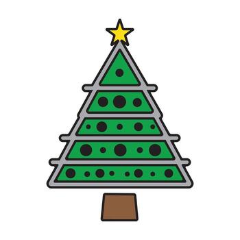 árbol de navidad, plano, icono vector