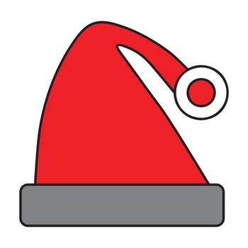 icono plano de sombrero de santa vector