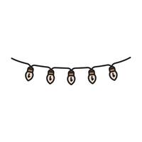 String Lights Flat Icon vector