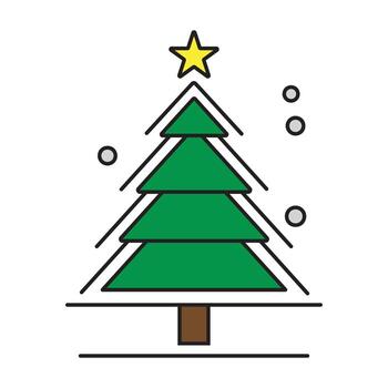 árbol de navidad, plano, icono vector