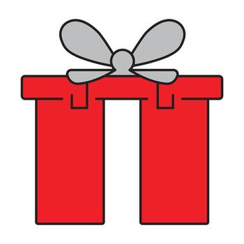 icono de caja de regalo plana vector