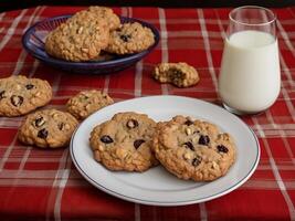 milk and oat cookies photo