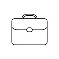A black and white line drawing of a briefcase vector