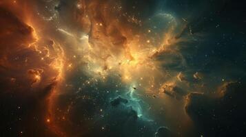 A stunning nebula with swirling clouds of gas and dust, illuminated by distant stars. photo