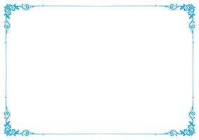 blue vintage frame abstract pattern Winter frame for cards. Borders vector