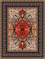 Carpets with rolled lines, Persian carpets, ethnic tribes vector