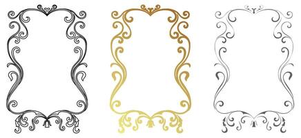 Abstract vintage frame, pattern for decorating cards. classical baroque elements vector