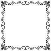 abstract square frame Black lines, vintage edges and corners on white background. vector