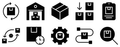 shipping delivery line style icon set collection vector