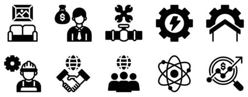Education Topic Icon Set Comprehensive Solid Style Collection for Learning and Knowledge vector