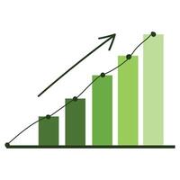 graph with arrow. Growing graph sign. vector