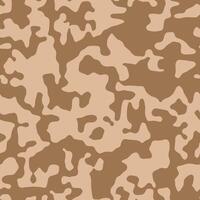 Brown beige camouflage seamless pattern. Modern military camo texture. Desert masking color vector