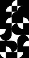 Geometric curve form of combining and dividing the circles in black and white. Bauhaus style composition of the arches. Design pattern of various rounded shapes mosaic vector