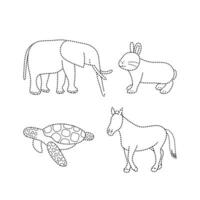 Animal Tracing Practice vector