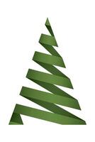 Abstract Christmas tree isolated graphic illustration on white background. Merry Xmas greeting card template. vector