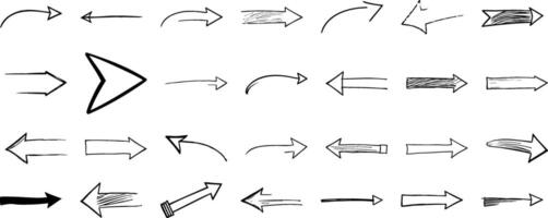 A curated collection of hand-drawn arrows, showcasing a diverse range of artistic styles and techniques. vector
