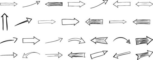 An eclectic assortment of hand-crafted arrows, each a unique expression of direction and design. vector