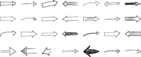 Assorted hand-drawn arrows vector