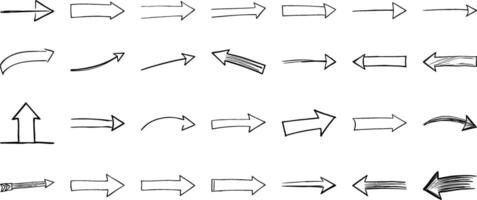 A flexible resource of hand-drawn arrows, adaptable to a wide range of projects and applications. vector