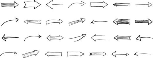 A versatile toolkit of hand-drawn arrows, perfect for designers, illustrators, and artists seeking to add a personal touch to their work. vector