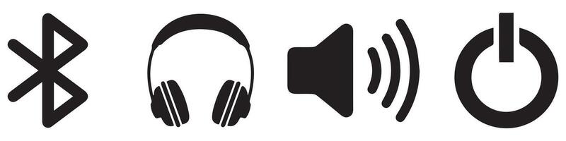 Sound icon set. Power button symbol. Illustration eps 10 vector